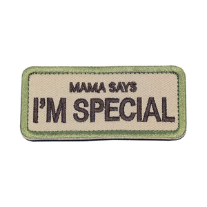 MAMA SAYS I'M SPECIAL แผ่นปักลายสี่เหลี่ยมแบบกำหนดเอง เป็นมิตรกับสิ่งแวดล้อม รีดติดได้ ใช้สำหรับงานยุทธวิธี โลโก้ส่วนตัว ผ้าเดนิม ลูกไม้ - Product Image 1