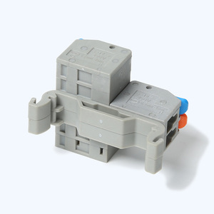 Connecteur rapide de type pression moyenne et légère, bornier sur rail DIN 5.0 500 avec leviers bleus et oranges pour câblage électrique - Product Image 4