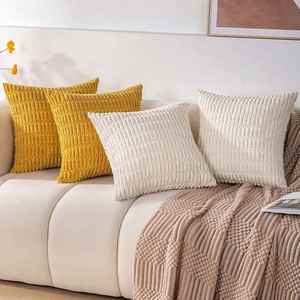 Funda de cojín de pana a cuadros para sofá, cama o mesita de noche, sin relleno, artículos promocionales para fiestas - Product Image 2