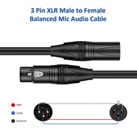 Câble XLR 1M 2M 3M 5M 10M 15M 20M 30M 50M 100M Haute Qualité Coloré 3 Broches XLR Mâle-Femelle Audio Mic Microphone Câble XLR F À M