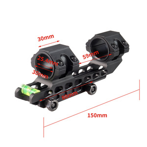 Mira telescópica de alta resistencia con diseño hueco, compatible con tubos de 25.4/30mm, de aleación de aluminio negra, duradera, antivibración, accesorio para equipo de caza y actividades al aire libre. - Product Image 5
