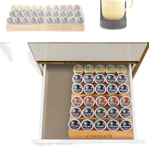 ที่วางแคปซูลกาแฟ 3 ชั้น ชั้นวางเก็บของไม้ไผ่ สำหรับจัดระเบียบ K-Cup ใช้บนเคาน์เตอร์ครัว - Product Image 5