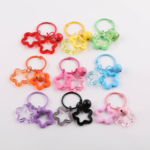 Hollow Star Shape Metal Keychain with Bell Pendant Lightweight Baking Paint DIY Jewelry <b>Accessory</b> for <b>Doll</b> Headphone Case Decor - Product Image 5