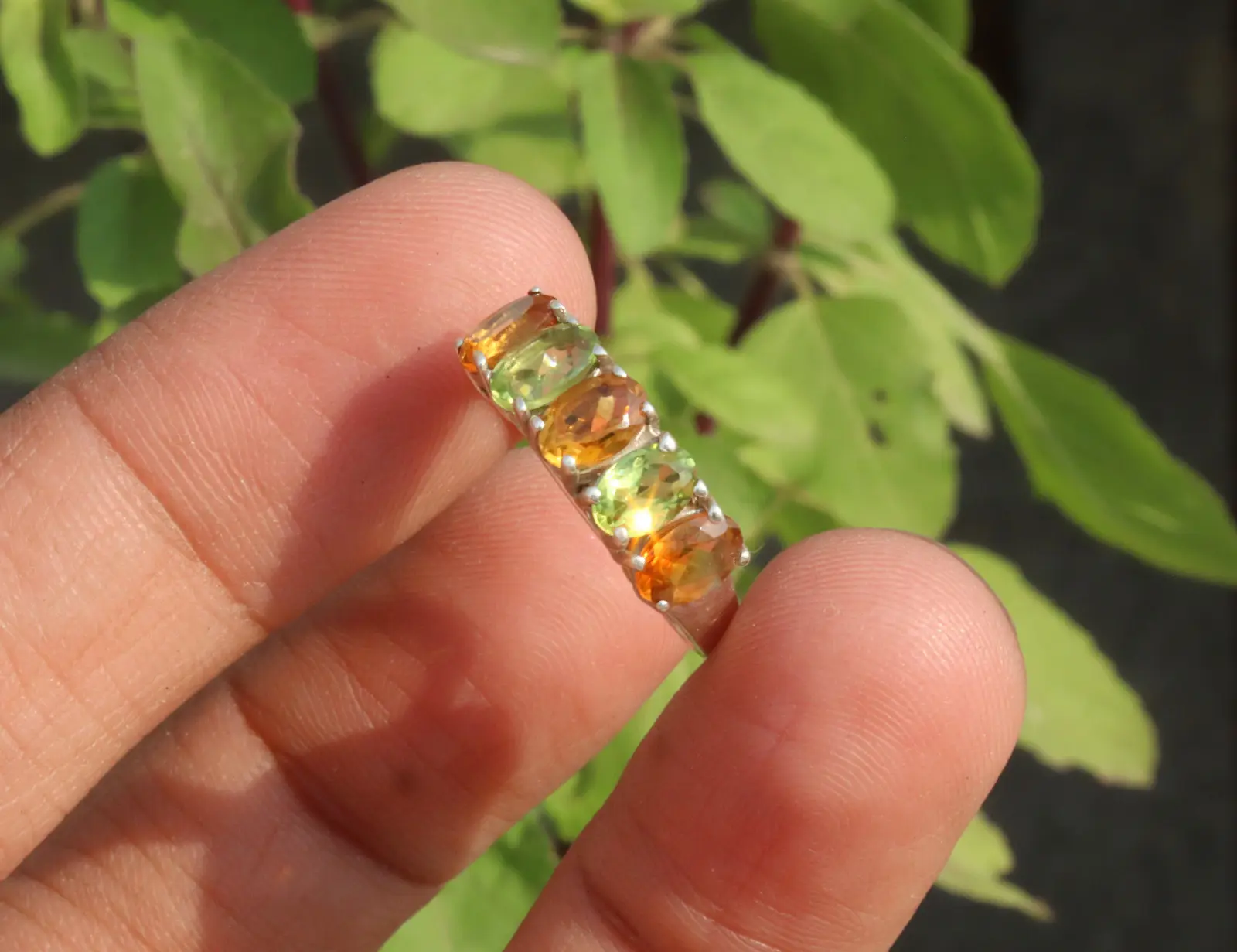 Groen Peridot Ovaal Gesneden Citrine 4X6 Mm Zilveren Ring Voor Vrouwen Handgemaakt Bulkproduct Op Maat