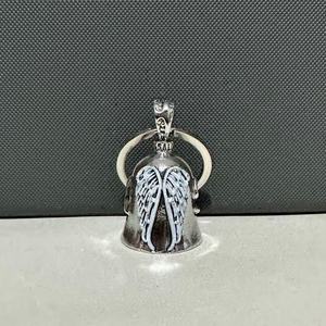 Llavero con Campana de Ángel, Cruz de Corazón y Plumas, para Coche, Moto, Motociclista, Collar con Campana para la Buena Suerte en la Carretera, Guardián - Product Image 6