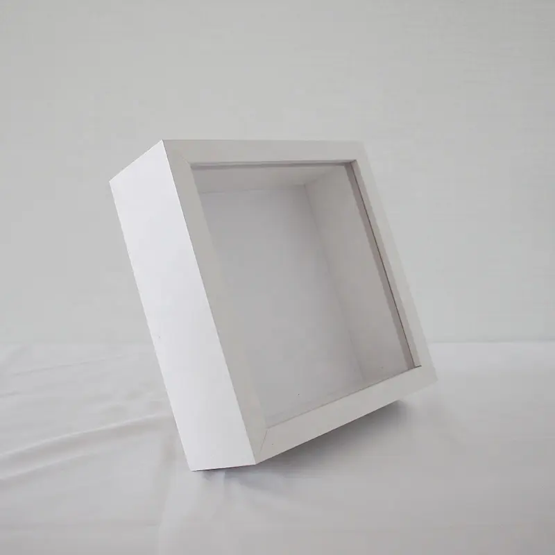 Cadre carré de boîte d'ombre profonde de 2 pouces, affichage de spécimen de plante diy blanc noir 4 cadres couleur 10x10 cadre de boîte d'ombre