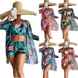 Traje de Baño de Tres Piezas con Estampado Floral de Moda 2026 para Mujer, Bikini Sexy, Tankinis para Dama, Ropa de Playa - Product Image 1