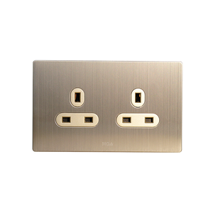 MGA Factory Nuevo diseño 250V <span class=keywords><strong>Twin</strong></span> UK Socket Silver & Gold Alta calidad y larga vida útil con logotipo personalizado - Product Image 6
