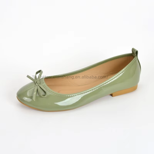Ballet Style Single <b>Shoe</b> Women <b>Soft</b> Leather Round Toe Flat <b>Shoes</b> Patent Sole Knot Casual Women's - Product Image 2