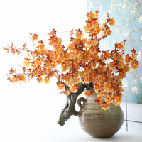 Kunstzijde Bloemen Herfstthema Dansende Orchideeën Kunstorchideeën Nieuwjaarsbloemen Gele Oncidium 3D-geprinte Huisdecoratie
