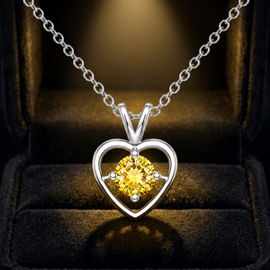 Collar con Colgante de Corazón de Plata de Ley 925 al por Mayor, Cadena con Moissanita Amarilla para Mujer, Marca Rakshita, Modelo RE-CZP-05 - Product Image 5