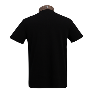 Polo de Manga Corta Negro para Hombre, Algodón Piqué Sólido, Logotipo Bordado, Cierre de Botones, Estilo Casual Elegante - Product Image 5