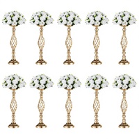 Ensemble de supports de centre de table en métal doré, supports torsadés pour arrangements floraux, décoration de mariage et de fête, 20,5 pouces de haut