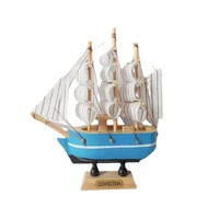 Vente chaude Bateau artisanal en bois avec logo personnalisé Décoration Bateau à voile en bois