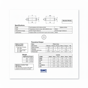 Cilindro de montaje libre SMC Pneumatics, piezas neumáticas de - Product Image 1