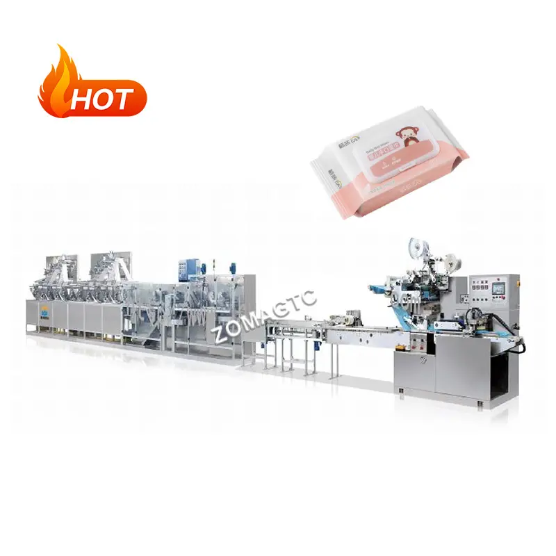 Manufacturing Single Sachet Wet Tissue Napkin Tissue Making Packing Machine Automatic Flow Baby Wet Tissue Packaging Machine