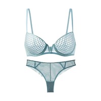 Nouveaux styles en gros : Soutien-gorge élégant et lingerie de haute qualité, fin, transparent, en dentelle nid d'abeille, avec armatures et push-up