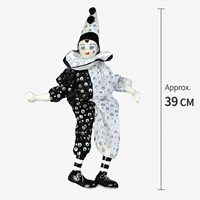 Ornement artistique en céramique, poupée Pierrot clown rétro et esthétique, style vintage, pour décoration de maison, de bibliothèque et de salon, idéal pour la remise des diplômes et Pâques