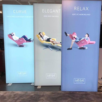 Panneau publicitaire pour salon professionnel, profil en aluminium, boîte lumineuse en tissu, rétroéclairage LED, luminosité 2000 lumens, épaisseur 85 mm, pour stand d'événement