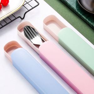 Hot Sales Stainless Steel Portable Tableware Cutlery Fork Spoon Chopsticks 3pcs Flatware Dinnerware Silverware Set With <b>Gift</b> <b>Box</b> - Product Image 5