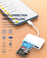 Lecteur de carte USB C pour iPhone 15 Téléphone Android SD TF OTG Connecteur de carte mémoire TYPE C Station d'accueil de charge Multi-ports Lecteur de carte