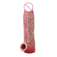 ORALSX Extension de pénis de 20,4 cm, agrandissement du pénis masculin, stimulation, amélioration, préservatif en silicone souple, préservatif réutilisable pour hommes