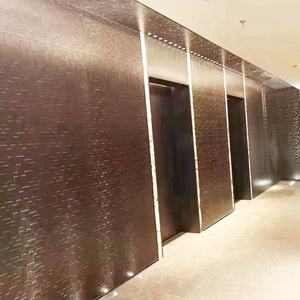 만들기 오래 된 금 황동 청동 매트 패턴 304 산성 에칭 스테인레스 스틸 벽 패널 - Product Image 4