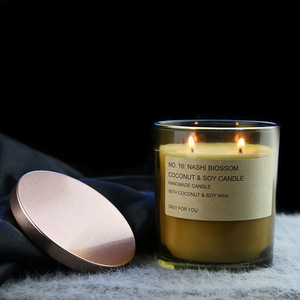 AIKUN lusso fatto a mano casa candela decorativa per aromaterapia etichetta personalizzata <span class=keywords><strong>ambra</strong></span> barattolo di vetro profumato <span class=keywords><strong>cera</strong></span> di soia per Diwali di Pasqua - Product Image 2