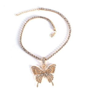 New Style Long Sweater Zubehör Shiny Butterfly Halskette Clavicle Choker Chain Halskette Double Layer Butterfly Halskette - Product Image 6
