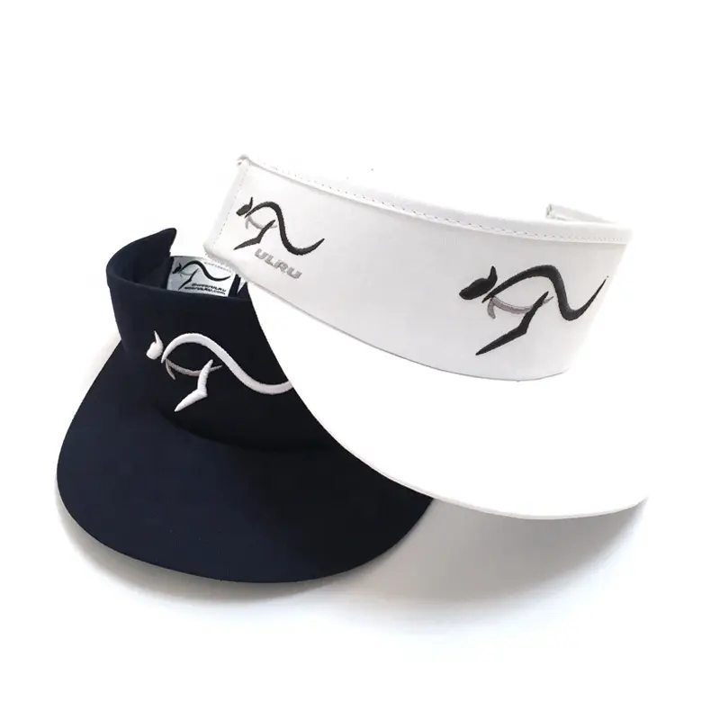 Wide brim classic style high profile golf visor with custom embroidery