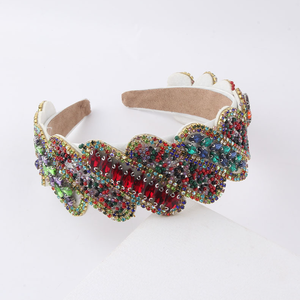 新しいヴィンテージラインストーンストライプヘッドバンド女性用プロムヘアアクセサリー - Product Image 5