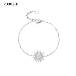 AMY AMY สร้อยข้อมือแฟชั่นกับ Zirconia รูปดวงอาทิตย์โซ่ชุบเงินสำหรับผู้หญิง P0002ของขวัญเครื่องประดับคลาสสิก - Product Image 1