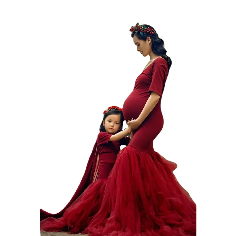 Luxury Maternity Clothes Wedding Off-shoulder for Pregnant Women Maternity dresses Photography props