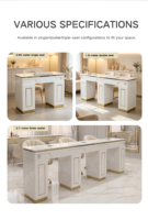 Table de manucure professionnelle moderne et écologique avec surface en bois personnalisée pour salon de beauté