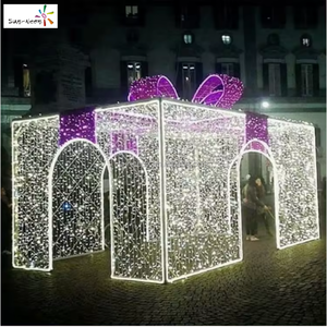 ไฟประดับตกแต่งคริสต์มาสกลางแจ้ง รูปแบบกล่องของขวัญขนาดใหญ่ ไฟ LED สำหรับตกแต่งวันหยุดคริสต์มาส - Product Image 6