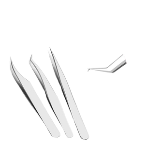 Ensemble de pinces à cils RMI Diamond Grip en acier inoxydable, 6 pointes différentes, pointe lisse pour extensions de cils - Product Image 1