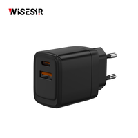 WISESIR Accessoires électroniques OEM Haute Qualité Double Ports PD 20W QC3.0 Charge Rapide USB Type C Adaptateurs d'Alimentation Chargeur de Téléphone