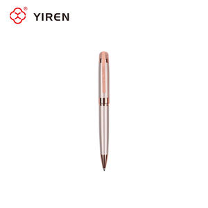 Stylo bille en métal de haute qualité YIREN, design élégant rose et argenté, <span class=keywords><strong>action</strong></span> rotative, idéal pour les cadeaux d'affaires et les signatures. - Product Image 3