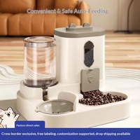 Distributeur automatique de nourriture et d'eau pour animaux de compagnie avec bols amovibles, grande capacité, en matériau PP, pour chiens et chats de petite/moyenne taille