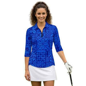 Ropa Hawaiana con Estampado Personalizado, Top Deportivo Casual con Media Cremallera y Estampado de Flores Naupaka, Manga 3/4 para Mujer - Product Image 2