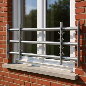 Grille de sécurité réglable à 3 barres transversales pour fenêtres de 27,6 à 41,3 pouces, volets en alliage d'aluminium argenté - Product Image 3