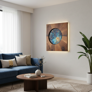 Azulejo de Pared LED Moderno, Hecho a Mano, de Resina Epoxi y Madera, Impermeable, para Diseño de Paisajes Naturales, Decoración de Interiores - Product Image 3