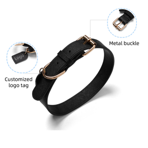 <span class=keywords><strong>Collier</strong></span> en cuir <span class=keywords><strong>grain</strong></span>é personnalisé pour chien avec étiquettes nominatives personnalisées pour chiens de grande et petite taille – Cadeau tendance - Product Image 3