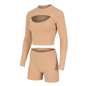 Nuevas Llegadas 2025 Conjunto Casual de Verano Personalizado de 2 Piezas para Mujer: Bolero de Algodón, Top Corto Tubo y Shorts Plegables Sólidos Transpirables - Product Image 1