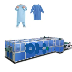 Üretim cerrahi elbise üretim makineleri karantina koruyucu anti toz ziyaretçi ceket şapka mat tulum yapma makinesi