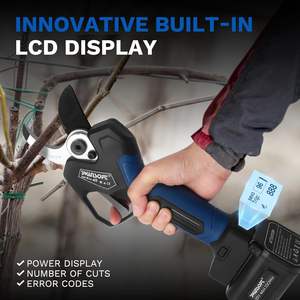 Sécateur électrique sans fil de jardinage 45 mm, ciseaux à branches, coupe-branches, sécateur avec 2 batteries - Product Image 6