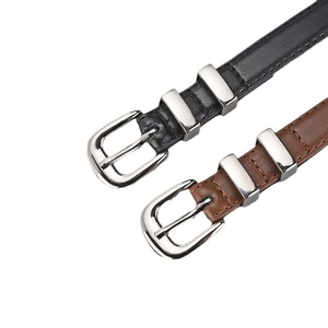 <span class=keywords><strong>Ceinture</strong></span> fine décorative pour <span class=keywords><strong>femme</strong></span> avec logo personnalisé, boucle ardillon en alliage <span class=keywords><strong>argent</strong></span>é, en cuir véritable, pour jeans <span class=keywords><strong>et</strong></span> costumes - Product Image 3