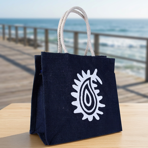 Most Selling Stylish <b>Canvas</b> <b>Tote</b> Bag with White Printed Pattern Rope Handles Minimalist Style for Shopping Available For Sale - Product Image 6