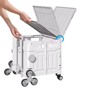Chariot de courses pliable, organisateur de rangement, chariots de courses et chariots avec roues pour supermarché - Product Image 3