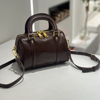 Sac fourre-tout Boston haut de gamme en cuir véritable fait sur mesure pour femme, petit sac à bandoulière en cuir huilé, style urbain